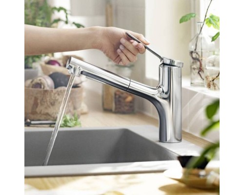 Hansgrohe Zesis Смеситель для кухни, 1 отв., с вытяжным душем, 2jet, цвет: хром. 74800000 Hansgrohe Zesis Смеситель для кухни, 1 отв., с вытяжным душем, 2jet, цвет: хром. 74800000