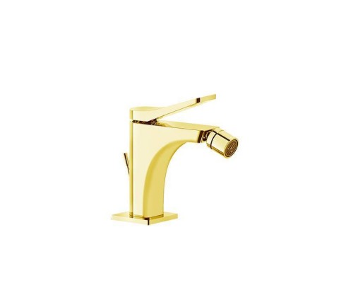 Gessi Rilievo Смеситель для биде на 1 отв., с донным клапаном излив 114мм, цвет: Gold Brushed CCP. 59007#087