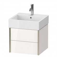 Duravit XViu Тумба подвесная 48.4x45.4x39.7см, с раковиной, 2 ящика, цвет: белый глянцевый/champagne matt. 2350500000,  XV43330B122