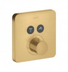 Axor Shower Select Смеситель для душа встраиваемый, термостатический, на 2 потребителя, цвет: шлифованное золото. 36707250