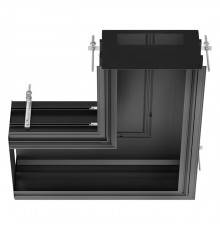 Gessi Binario Профиль угловой 740х740 мм, без подготовки под модули, цвет: Black XL. 61041#299
