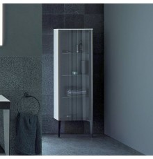 Duravit XViu Шкаф подвесной со стеклянной дверью 40x36x133см, (петли слева), корпус: белый глянцевый / фасад: чёрный матовый. XV1367LB222,  XV971500000