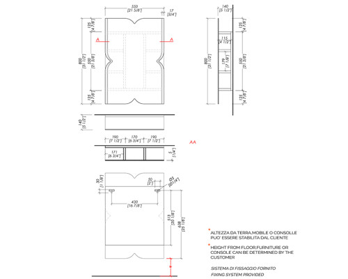 DevonDevon Papillon cabinet Зеркало шкаф 55xh80x14cм, с деревянными полкам. PAPILLON.CAB