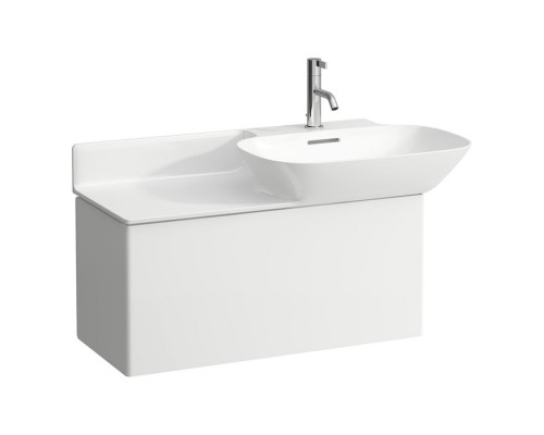 Laufen INO Тумба подвесная 77х35х35см, с раковиной (полка слева), с 1 выдвижным ящиком, цвет: белый матовый. 4.2540.1.030.170.1,  8.1330.1.000.104.1