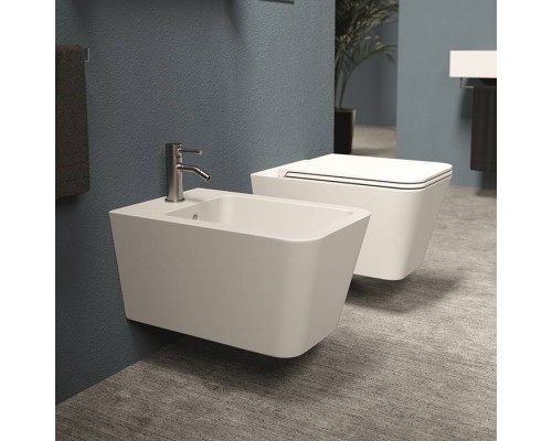 Alice Hide Square Биде подвесное 55х35см., цвет: белый глянцевый. 31220101,  FIX10