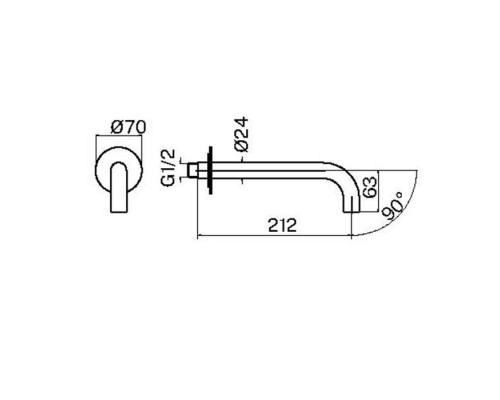 Plumberia Selection IXO Излив для ванны, настенный, длина: 21см., цвет: черный матовый. SPT0060NO Plumberia Selection IXO Излив для ванны, настенный, длина: 21см., цвет: черный матовый. SPT0060NO