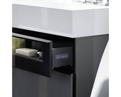 Burgbad Yumo Комплект подвесной мебели 66x47x64 см, со стеклянной вставкой, цвет: серый. SFKL067 F3194 C0001*1