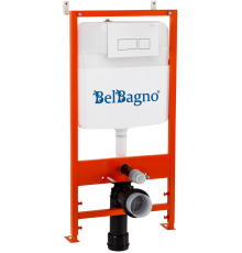 Комплект BelBagno BB026/BB042BL с кнопкой смыва белой глянцевой