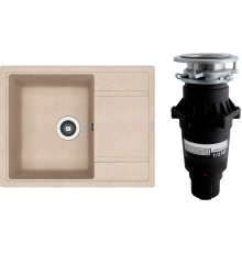 Комплект Мойка Florentina Липси 650 песочная + Измельчитель Bone Crusher BC 810-SL Slim Line