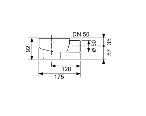 TECE drainline, сифон, 0,8 л/c, DN 50, выход вбок, высота монтажа от нижнего края сифона до верхнего края слива ndash; 120 мм.. 650001 TECE drainline, сифон, 0,8 л/c, DN 50, выход вбок, высота монтажа от нижнего края сифона до верхнего края слива ndash; 120 мм.. 650001
