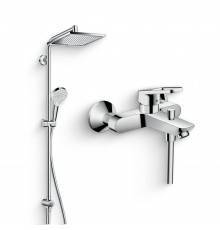 Душевой комплект Смеситель Hansgrohe Logis Loop Logis loop 71244000 + Стойка Crometta E 240 1jet Showerpipe Reno 27289000 EcoSmart