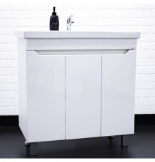 Тумба под раковину Айсберг Мечта 80 напольная, 3 дверцы, белая