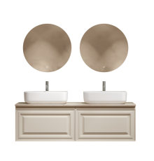 Мебель для ванной комнаты Sancos Very 140, beige soft, столешница бежевая TT140A2X, раковина CN5043