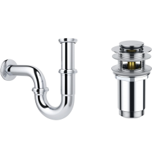 Комплект Wellsee Drainage System 182102001 с донным клапаном с переливом, хром