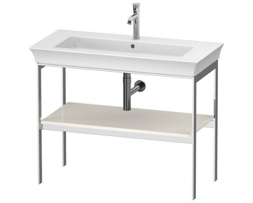 Duravit White Tulip Металлическая консоль 98.4x45х76см., напольная, 1 дерев. полка, цвет: Nordic White HighGloss. 2363100000, WT45410H4H4 Duravit White Tulip Металлическая консоль 98.4x45х76см., напольная, 1 дерев. полка, цвет: Nordic White HighGloss. 2363100000, WT45410H4H4