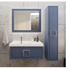 Мебель для ванной комнаты La Fenice Cubo 90 L синяя, ручка хром