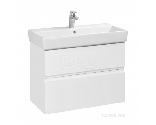 Roca A857640501 Oleta Тумба под умывальник подвесная, 760х374х548 мм, 2 ящика, Белый матовый A857640501