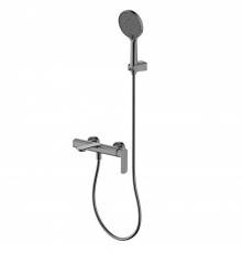 Смеситель для ванны с душевым гарнитуром, метал Gun metal, AQUAme Monza AQM6312GM