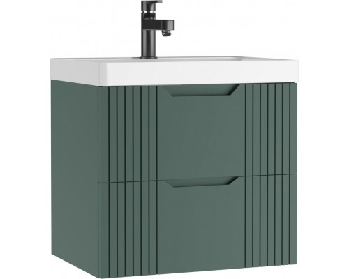 Тумба подвесная под раковину Домино, "Bazis 60" Garden В2 Зелёная