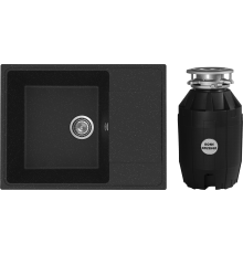 Комплект Мойка кухонная Practik PR-M 650-004 черный оникс + Измельчитель Bone Crusher BC 810-AS