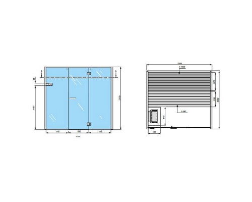 Effegibi Sky Био-Сауна 230x200х211см, пристенная, цвет: осина термообработанная. BI 55 21 0018 Effegibi Sky Био-Сауна 230x200х211см, пристенная, цвет: осина термообработанная. BI 55 21 0018