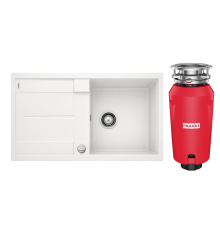 Комплект Мойка Blanco Metra 5S 513037 белая + Измельчитель Franke