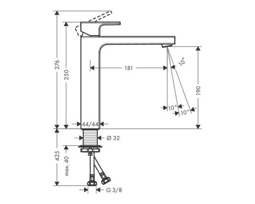 Hansgrohe Vernis Shap Смеситель для раковины, излив 190 мм, цвет: хром . 71591000 Hansgrohe Vernis Shap Смеситель для раковины, излив 190 мм, цвет: хром . 71591000