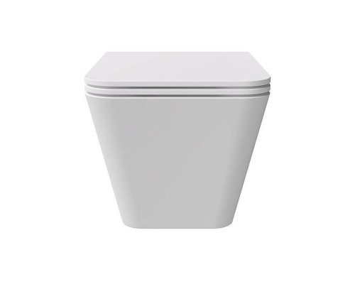 Alice Hide Square Унитаз 55х35см., подвесной, безободковый, с сиденьем и крышкой с микролифтом, с набором для крепления, цвет: белый матовый. 31210109SET