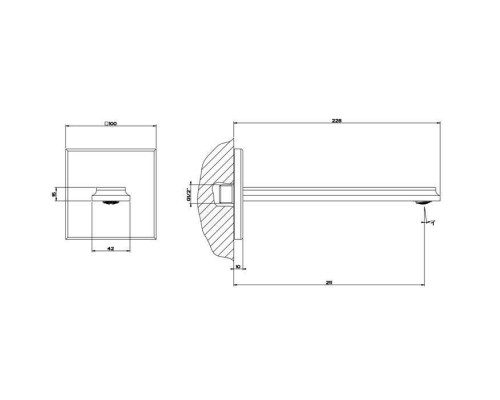 Gessi Eleganza Настенный излив на 1/2rdquo; для монтажа с удаленным управлением 46112+46106 (не входит в комплект), цвет: Finox. 46100#149