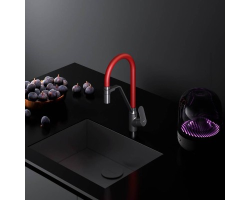 F8007828 Смеситель для кухни с каналом для питьевой воды и гибким красным изливом