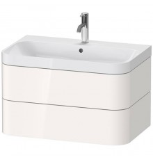 Duravit Happy D.2 Plus Тумба подвесная c-shaped с умывальником 77.5х49х46.8см, с 1 отв под смесит, 2 ящика, выпуск и сифон в комплекте, цвет: белый глянцевый. HP4347O2222