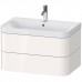 Duravit Happy D.2 Plus Тумба подвесная c-shaped с умывальником 77.5х49х46.8см, с 1 отв под смесит, 2 ящика, выпуск и сифон в комплекте, цвет: белый глянцевый. HP4347O2222