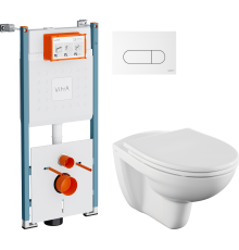 Комплект Унитаз подвесной Norm Fit 6855B099-1777 + Крышка VitrA Norm 84-003-749 с микролифтом + Инсталляция V-Fix Core 732-5800-01PV