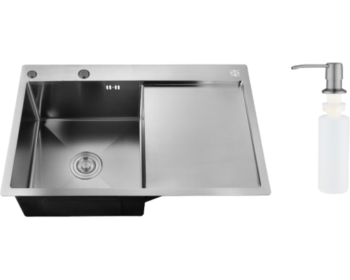 Мойка кухонная РМС MRK-7851BL-L c дозатором, графит