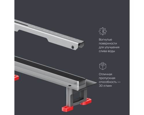W01SC-S11-100-05SB Трап для душа линейный, универсальный затвор Slim line, 100 см