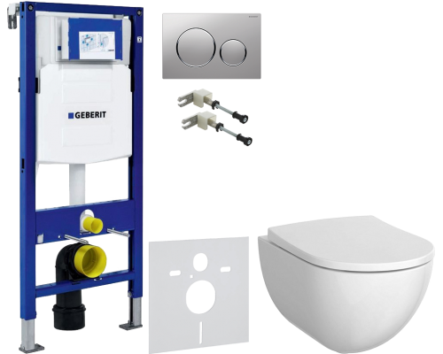 Комплект Унитаз подвесной Geberit Acanto 500.600.01.2 + Крышка 500.605.01.2 + Крепления Duofix 111.815.00.1 к стене + Шумоизоляция 156.050.00.1 + Инсталляция UP 320 111.300.00.5 + Кнопка Sigma 20 115.882.JQ.1 хром матовый, хром глянцевый Комплект Унитаз подвесной Geberit Acanto 500.600.01.2 + Крышка 500.605.01.2 + Крепления Duofix 111.815.00.1 к стене + Шумоизоляция 156.050.00.1 + Инсталляция UP 320 111.300.00.5 + Кнопка Sigma 20 115.882.JQ.1 хром матовый, хром глянцевый