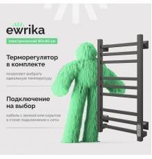 Полотенцесушитель электрический EWRIKA Пенелопа КВ 80х40, черный