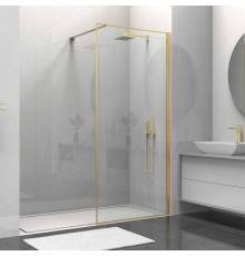 Душевая перегородка Walk-In VSW-1HS100CLG, 1000*2000, брашированное золото, стекло прозрачное