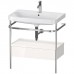 Duravit Happy D.2 Plus Консоль напольная с умывальником 77.5х49х85см, с 1 отв под смесит, 1 ящик, 1 полотенцедержатель,выпуск и сифон в комплекте, цвет: белый глянцевый/хром. HP4842O2222