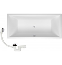 Акриловая ванна ALBA SPA Kero 170x80 см, пристенная, белая, со сливом-переливом Plastbrno EVK0150