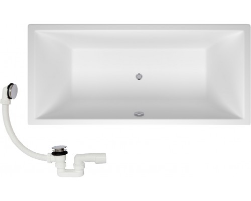 Акриловая ванна ALBA SPA Kero 170x80 см, пристенная, белая, со сливом-переливом Plastbrno EVK0150
