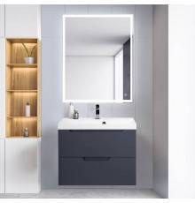 Мебель для ванной комнаты BelBagno Vittoria 80 подвесная, grigio opaco, белая глянцевая раковина