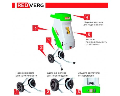Измельчитель садовый REDVERG RD-GS2500 Измельчитель садовый REDVERG RD-GS2500