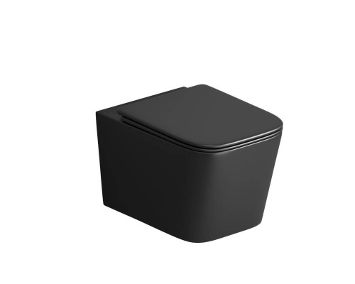 Унитаз подвесной Grossman GR-4404BMSQ, с микролифтом, черный матовый