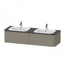 Duravit Happy D.2 Plus Тумба подвесная 160x55x35.4см, с 2 раковинами и 2 ящиками , цвет: stone grey satin matt. 0483600000,  HP4956B9292,  HP032HB8080