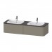 Duravit Happy D.2 Plus Тумба подвесная 160x55x35.4см, с 2 раковинами и 2 ящиками , цвет: stone grey satin matt. 0483600000,  HP4956B9292,  HP032HB8080