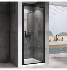 Душевая дверь в нишу Abber Sonnenstrand AG04080B 80 см, профиль черный, стекло прозрачное