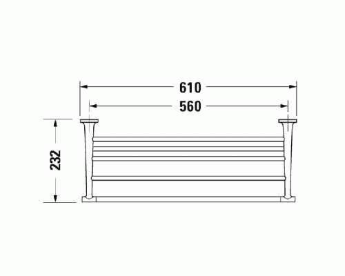 Duravit Starck T Полочка для полотенец 61см, подвесная, цвет: черный матовый. 0099444600