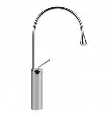 Gessi Goccia Смеситель для раковины на 1 отверстие, высокий, излив 244мм R=125, с фиксированным носиком, цвет: хром. 33810#031