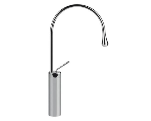 Gessi Goccia Смеситель для раковины на 1 отверстие, высокий, излив 244мм R=125, с фиксированным носиком, цвет: хром. 33810#031